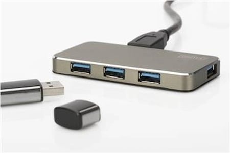 Digitus DA-70240-1 4 Port USB 3.0 Hub, 5V-2A güç adaptörü dahil, alüminyumi DA-70240-1 (KDO)