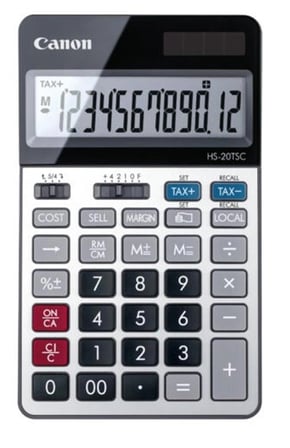 Canon HS-20 TSC 12 Hane Metal Kasa Masa Üstü Hesap Makinesi (KDO)