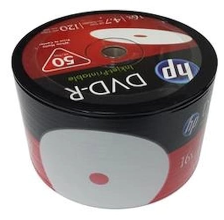 Hp DVD-R 4,7gb-120min 16x 50 li Shrink Printable (KDO)