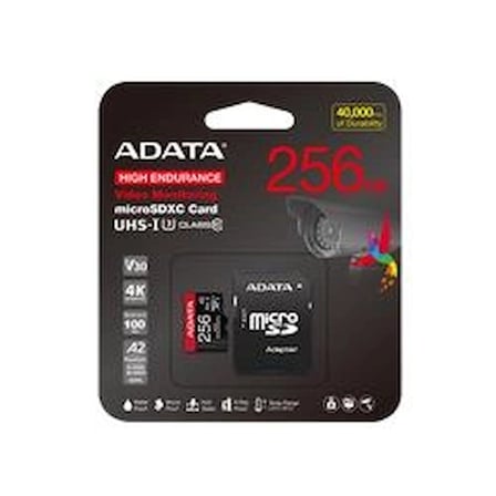 Adata 256 GB High Endurance microSDXC 4K U3 V30 A2 Hafıza Kartı (KDO)