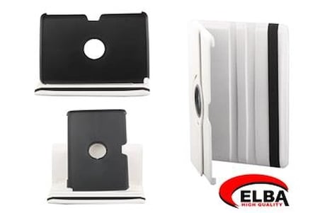 Elba Samsung Tab2 P3100 Renkli Kılıf 360 Derece Dönebilen (Kırmızı-Siyah-Beyaz) (KDO)