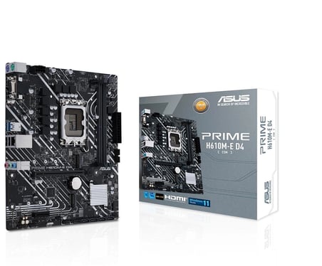 Asus Prime H610M-E D4-CSM 3200MHz DDR4 Soket 1700 M.2 HDMI DP mATX Anakart (KDO)