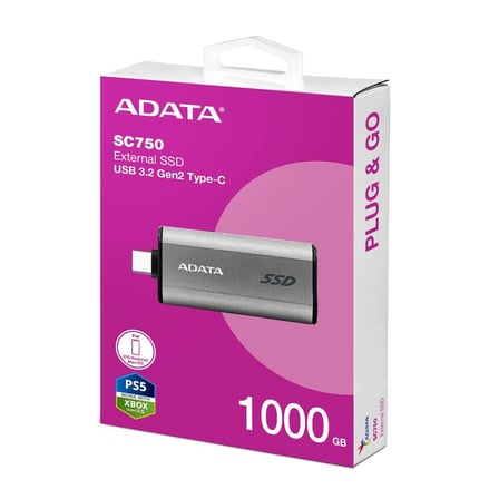 Adata 1000Gb SC750 Taşınabilir Usb 3.2 Gen2 Type-C Ssd Harici Disk (KDO)