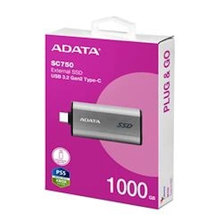 Adata 1000Gb SC750 Taşınabilir Usb 3.2 Gen2 Type-C Ssd Harici Disk (KDO)