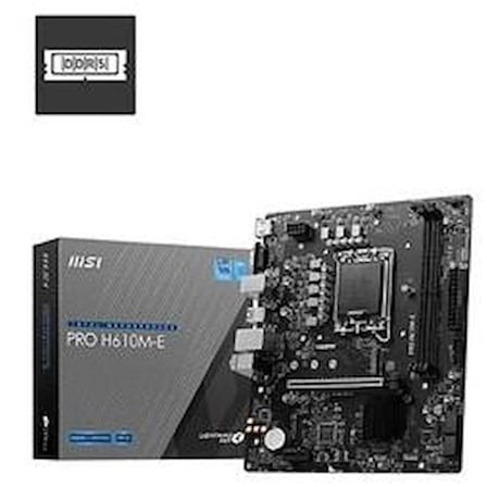 MSI MB PRO H610M-E SOKET 1700 DDR5 5600MHZ(OC) HDMI VGA M.2 USB3.2 1x 1G LAN mATX (KDO)