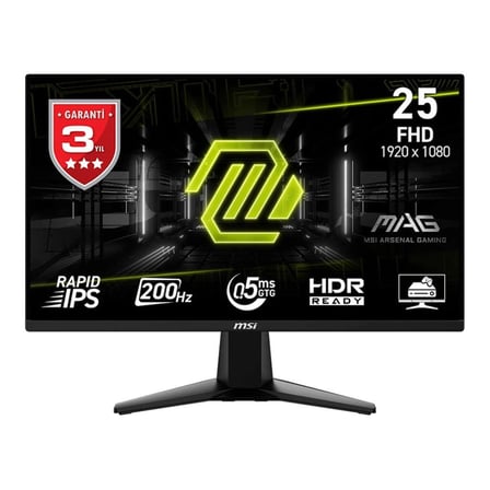 Msi 24.5" Mag 255F E20 1920x1080 Flat Rapid Ips 200Hz 0.5Ms (Gtg) Hdmı Dp Gaming Monitör (KDO)