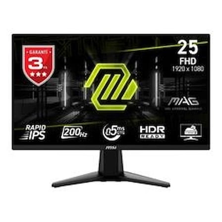 Msi 24.5" Mag 255F E20 1920x1080 Flat Rapid Ips 200Hz 0.5Ms (Gtg) Hdmı Dp Gaming Monitör (KDO)