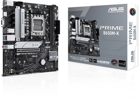 Asus Prime B650M-K 6400mhz(OC) RGB M.2 AM5 mATX DDR5 Anakart (KDO)