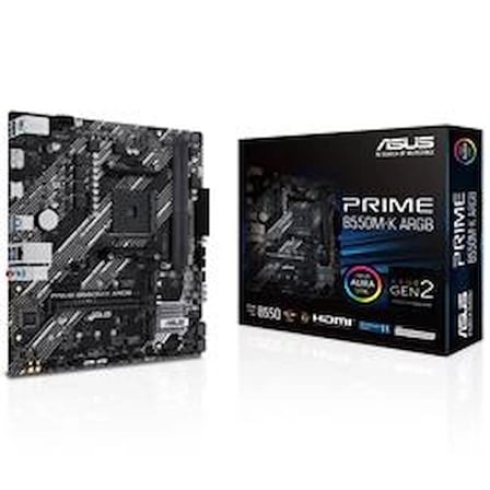 Asus Prime B550M-K ARGB 5100MHz (OC) DDR4 Soket AM4 M.2 HDMI mATX Anakart (KDO)