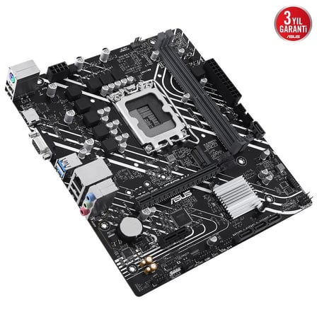 Asus Prime H610M-K Intel Soket LGA1700 DDR5 5600MHz mATX Gaming (Oyuncu) Anakart (KDO)
