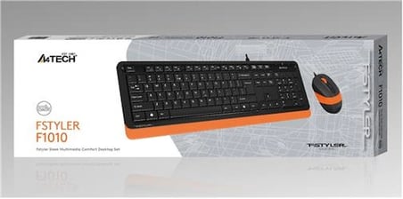 A4 Tech F1010 Q Usb Turuncu Fn-Mm Klv+Optik Mouse Set (KDO)