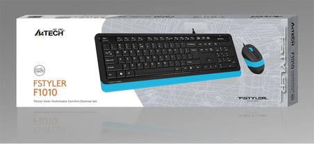 A4 Tech F1010 Q Usb Mavi Fn-Mm Klv+Optik Mouse  Set (KDO)