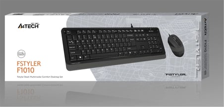 A4 Tech F1010 Q Usb Gri Fn-Mm Klv+Optik Mouse Set (KDO)