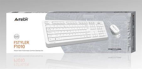A4 Tech F1010 Q Usb Beyaz Fn-Mm Klv+Optik Mouse Set (KDO)