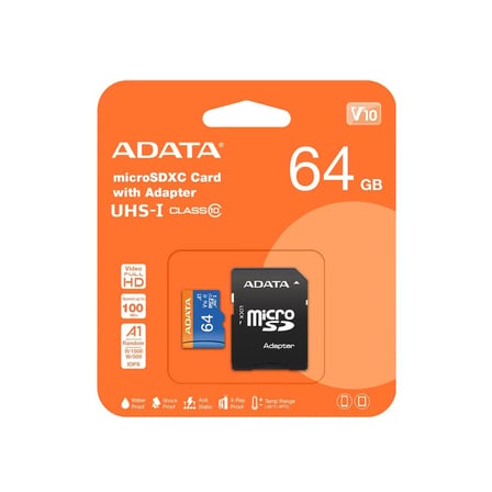 Adata 64GB Premier microSDXC Card with Adapter UHS-I Class10 V10 Hafıza Kartı (KDO)