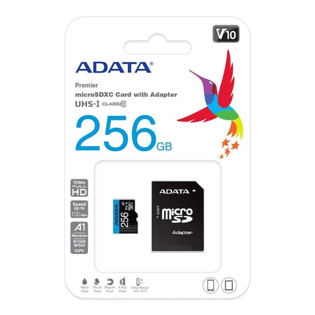 Adata 256GB Premier microSDXC Card with Adapter UHS-I Class10 V10 Hafıza Kartı (KDO)