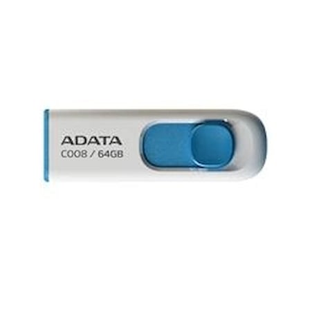 Adata C008-64GB 64GB USB2.0 Classic (White + Blue) Flash Bellek (KDO)