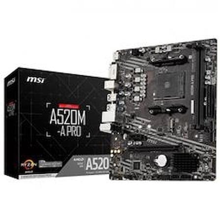 Msi A520M-A PRO AMD A520 Soket AM4 DDR4 4600(OC)MHz mATX Gaming Anakart (KDO)