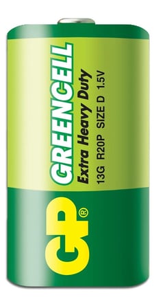 GP Greencel R20 Kalın D Boy Çinko Pil 20'li Paket GP13-2S2 (KDO)
