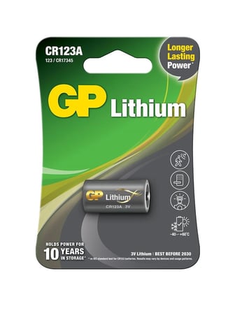 GP CR123A 3V Lityum Tekli Paket Pil (GPCR123A-U1) Fotoğraf Makinesi Pili (KDO)