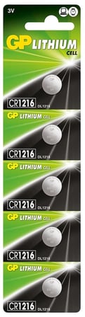 Gp CR1216-C5 3V Lityum Düğme Pil 5'li Paket (KDO)
