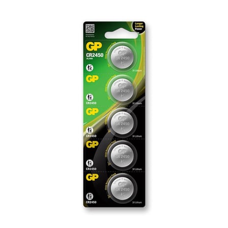GP CR2450-C5 3V Lityum Düğme Pil 5'li Paket (KDO)