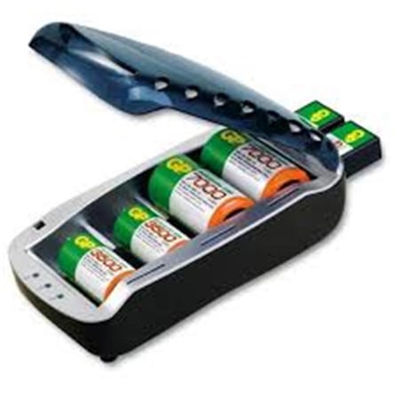 Gp PB19 Üniversal Şarj Cihazı 4 lü AA,AAA,C,D 2 li 9 Volt (KDO)