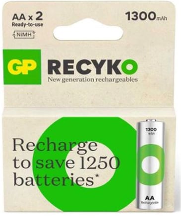 GP AA 1300 mAh Şarjlı Kalem Pil 2'li Paket GP130AAHCEMTR-2GB (KDO)
