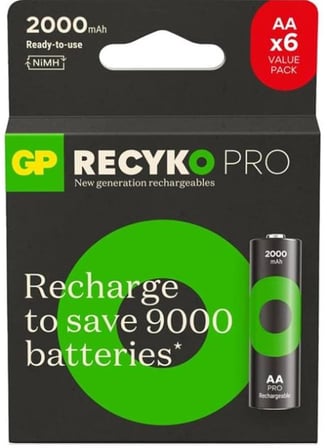 GP AA 2000 mAh Pro Şarjlı Kalem Pil 4+2li Paket  Paket GP210AAHCBR21-2GVPTLB6 (KDO)