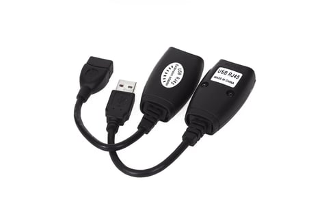Vcom CU824 USB RJ45 Extender Plastik 45m Uzatıcı (KDO)