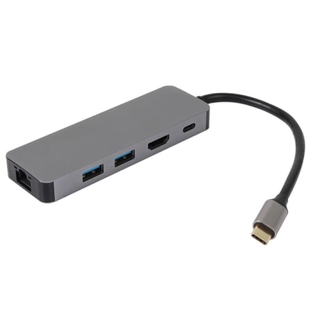 Vcom CU4592 Type-C To HDMI (4K@30Hz)+2-USB A 3.0 (5Gb)+Gigabit LAN+PD 3.0 100W Çoklayıcı (KDO)