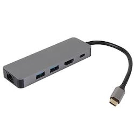 Vcom CU4592 Type-C To HDMI (4K@30Hz)+2-USB A 3.0 (5Gb)+Gigabit LAN+PD 3.0 100W Çoklayıcı (KDO)