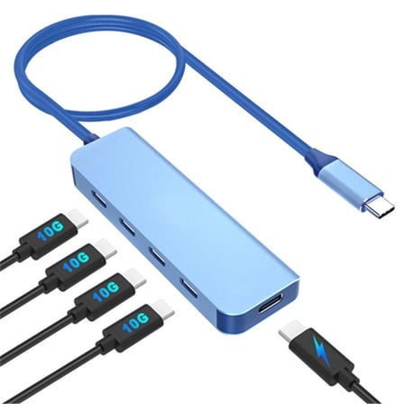 Vcom CUE11s Type-C To 4-Usb-C (10GBps)+Pd 3.0 100W Mavi Çoklayıcı (KDO)