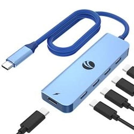 Vcom CUE11s Type-C To 4-Usb-C (10GBps)+Pd 3.0 100W Mavi Çoklayıcı (KDO)