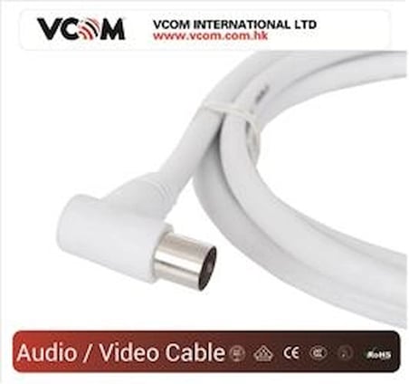 Vcom CV601R 5mt Analog Beyaz Tv Kablosu (KDO)