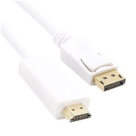 Vcom CG605L-5.0 Beyaz 5.0MT Display Port Erkek To Hdmi Erkek Kablo (KDO)