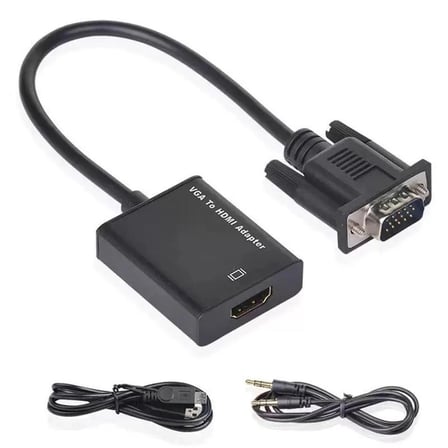 Vcom CG597 Vga Erkek To Hdmi Dişi+AUX Siyah Dönüştürücü (KDO)