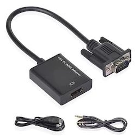 Vcom CG597 Vga Erkek To Hdmi Dişi+AUX Siyah Dönüştürücü (KDO)