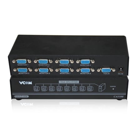 Vcom DD138 1-8 Port 350MHZ Metal Vga Splitter (KDO)