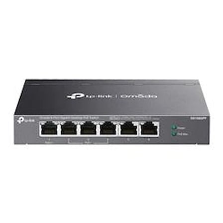 Omada Tp-Link DS106GPP 4 Port 10-100-1000 Poe+ Switch 2 Port Uplink Çelik Kasa Rack Mount (KDO)