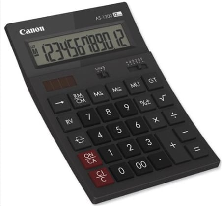 Canon AS-1200 HB 12 Hane Siyah Masa Üstü Hesap Makinesi (KDO)