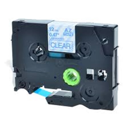 Brother TZE-133 12 mm Şeffaf Üzeri Mavi Laminasyonlu Etiket (KDO)