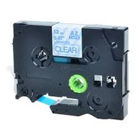 Brother TZE-133 12 mm Şeffaf Üzeri Mavi Laminasyonlu Etiket (KDO)