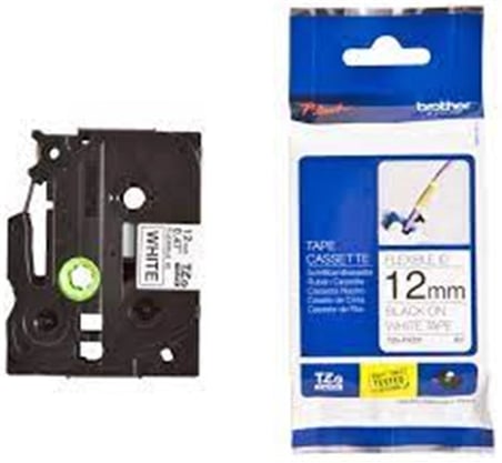 Brother TZE-FX231 12 mm Beyazı Üzeri Siyah Esnek Laminasyonlu Etiket (KDO)