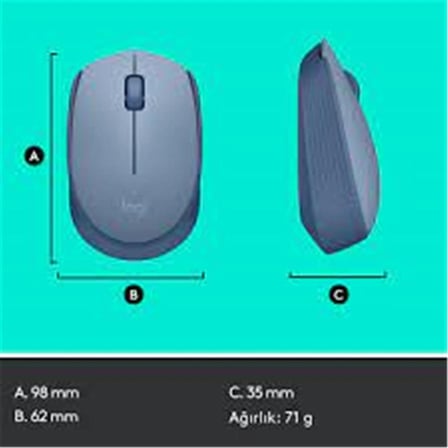 Logitech 910-006866 M171 Kablosuz Mavi Gri Mouse (KDO)