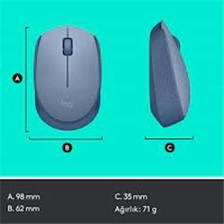Logitech 910-006866 M171 Kablosuz Mavi Gri Mouse (KDO)