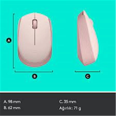 Logitech 910-006865 M171 Kablosuz Pembe Mouse (KDO)