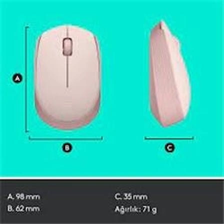 Logitech 910-006865 M171 Kablosuz Pembe Mouse (KDO)