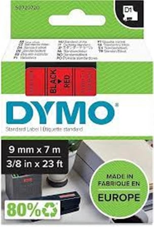 DYMO S0720720 D1 Yedek Şerit 9 mmx7mt Kırmızı-Siyah 40917 (KDO)