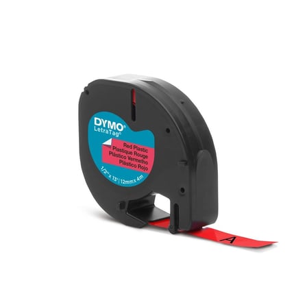 DYMO S0721630 LetraTag Plastik Şerit ( 12 mm X 4 mt ) , Kırmızı (59424) 91203 (KDO)